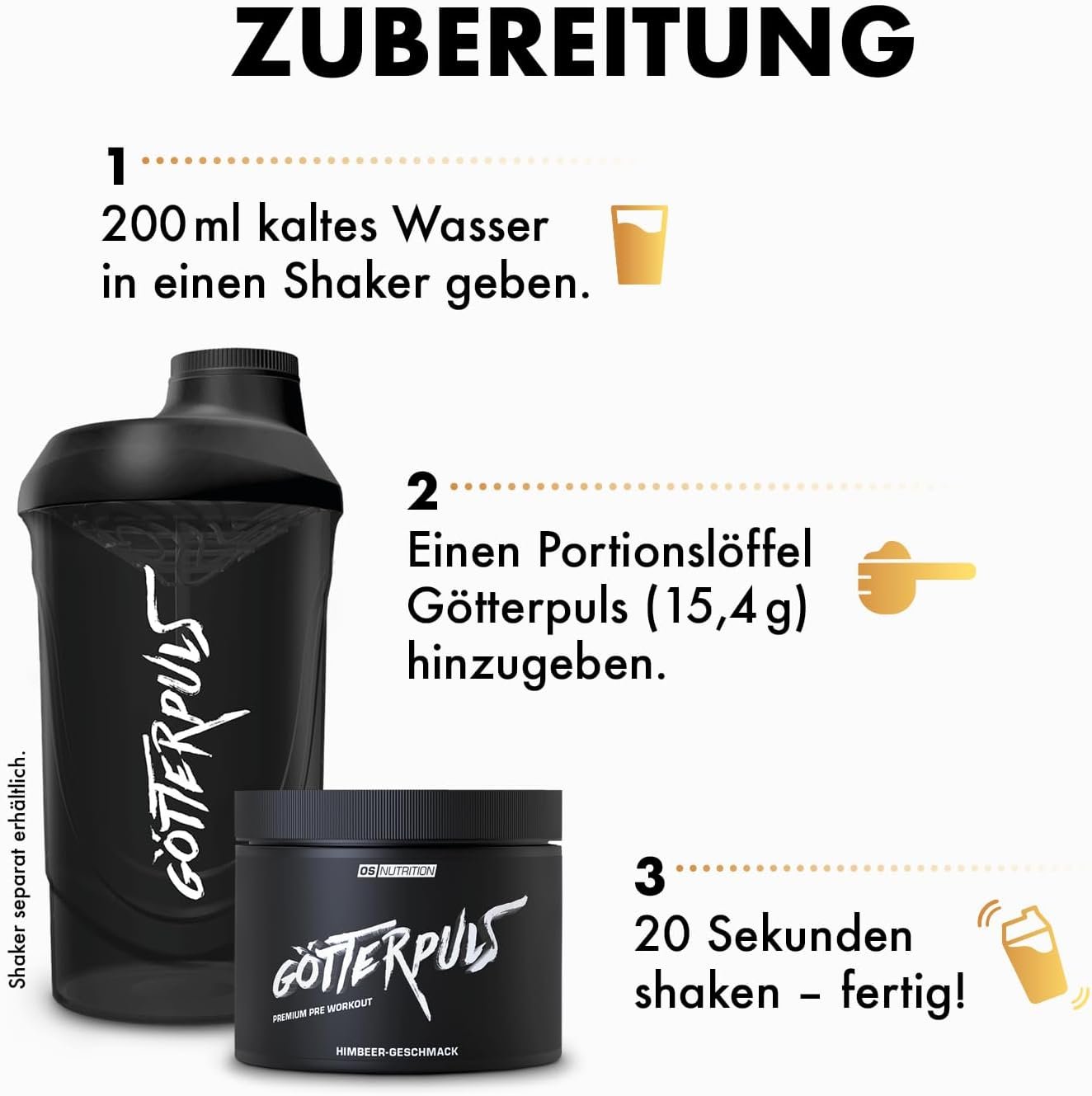 Preworkout Götterpuls Premium – L‑Citrulina, L‑Arginina AKG, Beta‑Alanina & Cofeina - imagine 5