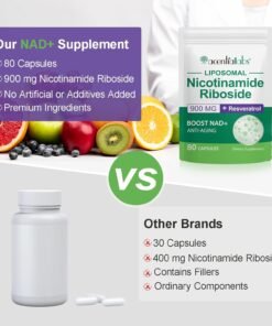 Supliment NAD+ cu Resveratrol – 900 mg pentru imunitate, energie celulară și anti‑îmbătrânire – 160 capsule