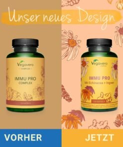 Vegavero capsule imunitate – suplimente imunitate adulti cu Echinacea, Vitamina C, D3, zinc & seleniu