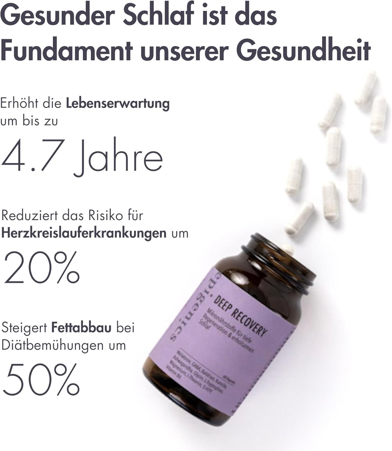 Epigenics Deep Recovery – supliment somn cu melatonina, magneziu și ashwagandha - imagine 7