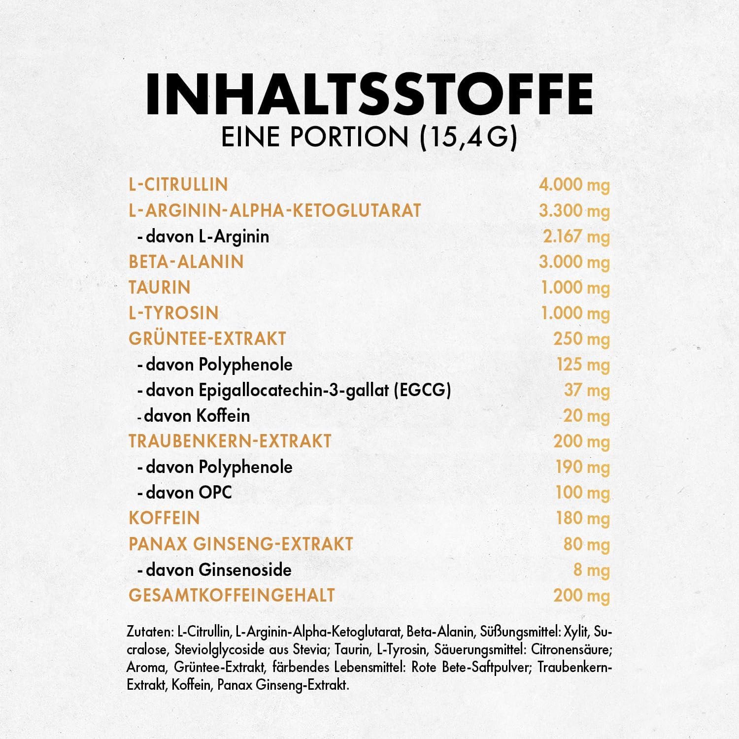 Preworkout Götterpuls Premium – L‑Citrulina, L‑Arginina AKG, Beta‑Alanina & Cofeina - imagine 7