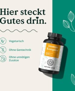 Supliment pt imunitate adulti – NATURE LOVE Immune Complex cu Vitamina C&D, Zink & Echinacea