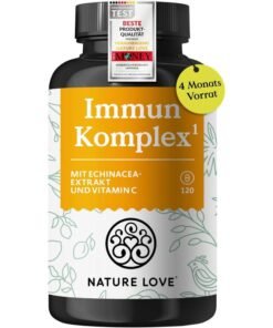 Supliment pt imunitate adulti – NATURE LOVE Immune Complex cu Vitamina C&D, Zink & Echinacea