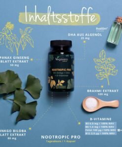 Alternative view of Nootropic Pro Vegan – suplimente pentru memorie & concentrare cu Bacopa, Ginseng, Ginkgo