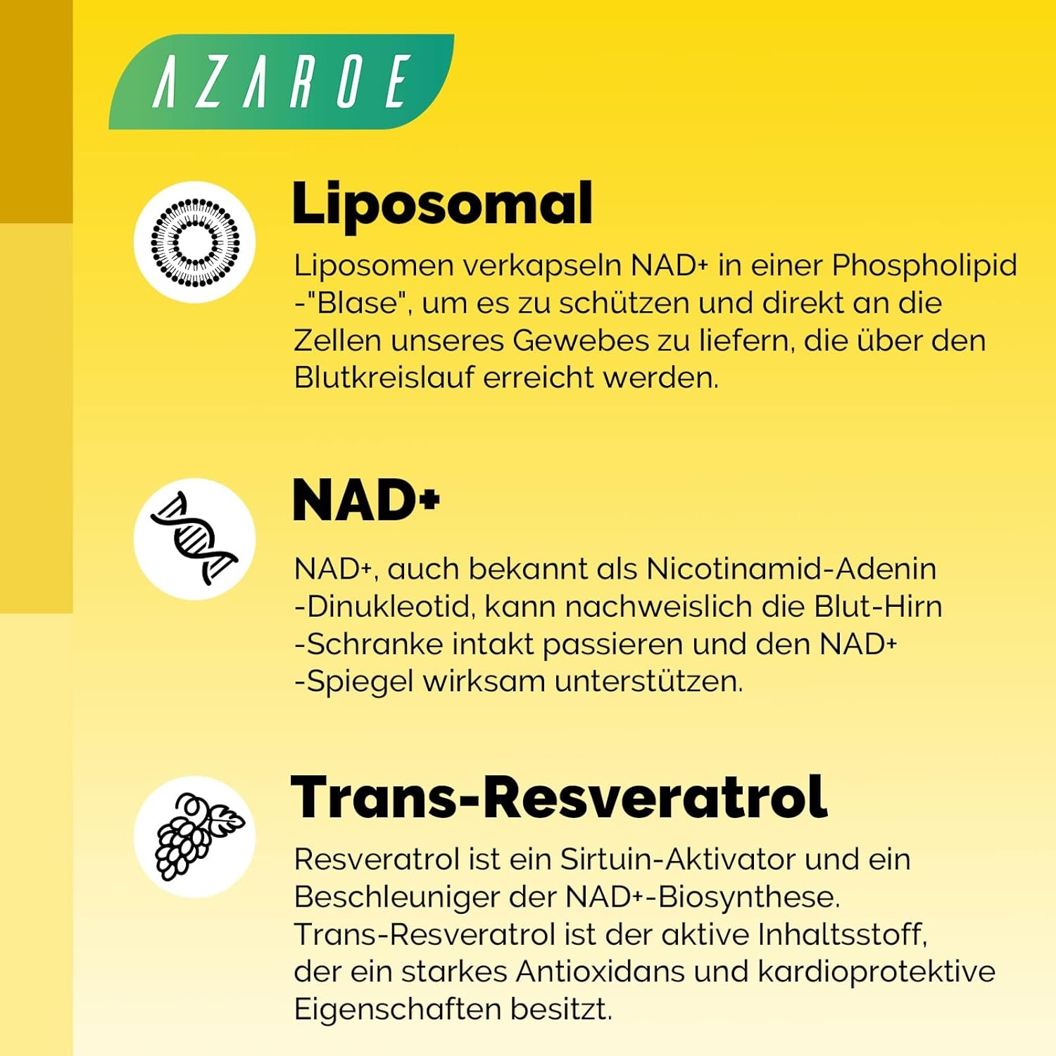Liposomal NAD+ + Trans‑Resveratrol 800 mg – supliment nad și anti-aging cu absorbție ridicată - imagine 2