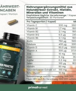 Proactive Harvest® capsule – suplimente imunitate cu Holunder, Vitamina C, zinc & seleniu