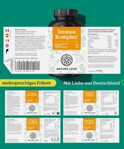 Supliment pt imunitate adulti – NATURE LOVE Immune Complex cu Vitamina C&D, Zink & Echinacea
