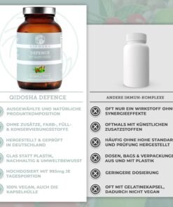 QIDOSHA Supliment pt imunitate – capsule vegane cu Vitamina C & D, zinc, seleniu & extracte plante