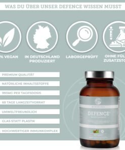 QIDOSHA Supliment pt imunitate – capsule vegane cu Vitamina C & D, zinc, seleniu & extracte plante