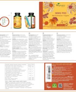 Vegavero capsule imunitate – suplimente imunitate adulti cu Echinacea, Vitamina C, D3, zinc & seleniu