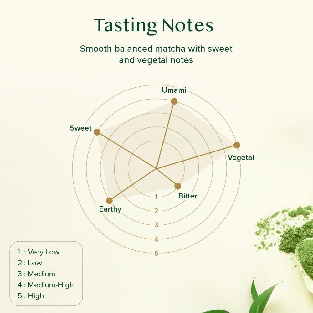 VAHDAM, Pudră de ceai verde Matcha cu vanilie (100 g, peste 100 de căni) Pudră de ceai Matcha 100% naturală, de origine japoneză, de calitate premium | Preparați un latte delicios