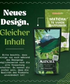 Pudră de ceai Matcha NaturaleBio Organic - Calitate Premium - 50 g. Ceai verde original din Japonia. Ideal pentru băut. Pudră de ceai verde pentru latte, smoothie-uri, băutură matcha. Fabricat în Uji, Kyoto.