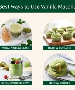 VAHDAM, Pudră de ceai verde Matcha cu vanilie (100 g, peste 100 de căni) Pudră de ceai Matcha 100% naturală, de origine japoneză, de calitate premium | Preparați un latte delicios