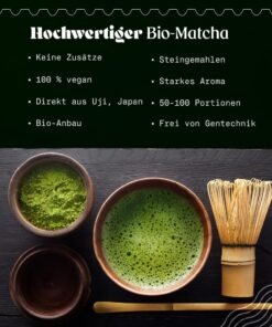 NaturaleBio Matcha Calitate Ceremonială 30g, 50g, 100g Pudră Matcha Originală Organică din Japonia. Ceai Verde, Calitate Ceremonială. Ideal pentru băut, gătit și ca adaos la Coffee Latte.