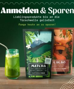 Pudră de ceai Matcha NaturaleBio Organic - Calitate Premium - 50 g. Ceai verde original din Japonia. Ideal pentru băut. Pudră de ceai verde pentru latte, smoothie-uri, băutură matcha. Fabricat în Uji, Kyoto.