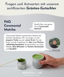 Matcha Ceremonial - Pudră Matcha Pură din Japonia - Calitate Ceremonială - Ceai Verde Matcha Original - Prima Recoltă - 100% Natural și Testat în Laborator - 40 g