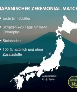 GENBU MATCHA Ceai Matcha Ceremonial Premium 30g, 100 g Ceai Matcha pentru 3 luni Pudră de ceai verde pur 100% natural Ceai Matcha de cea mai înaltă calitate Latte japonez Matcha